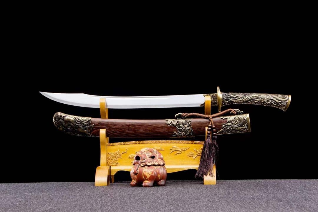 狩麟牛尾刀-高性能マンガン鋼 古兵器 武具　刀装具　日本刀　模造刀 居合刀