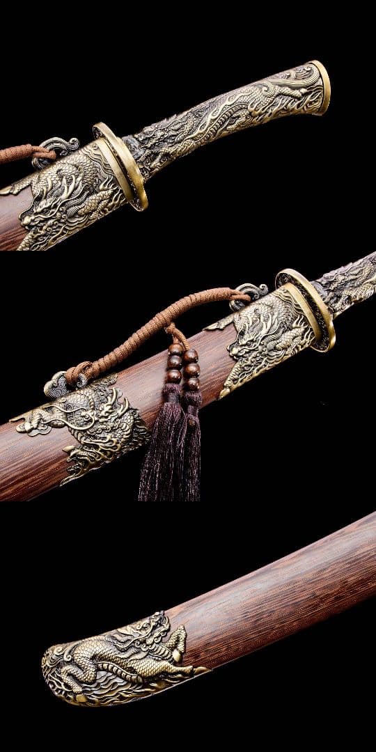 狩麟牛尾刀-高性能マンガン鋼 古兵器 武具　刀装具　日本刀　模造刀 居合刀