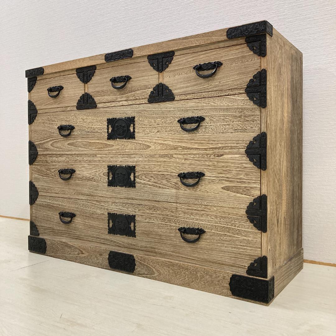 民芸箪笥　工芸タンス　４段　チェスト　古民家　時代風