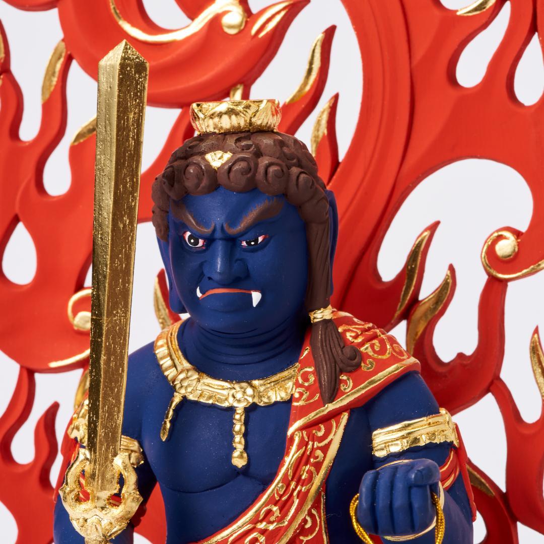 楠　座青不動明王　40ｃｍ　濃彩切金 #071