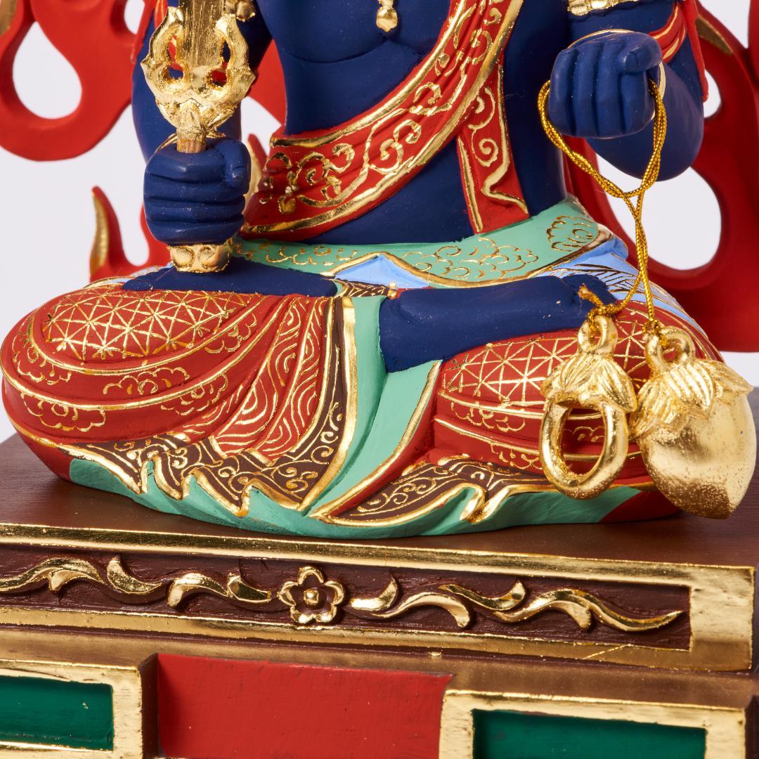 楠　座青不動明王　40ｃｍ　濃彩切金 #071