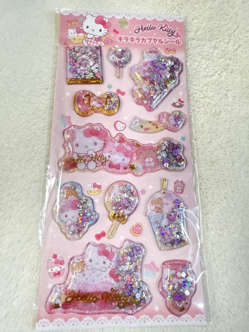 ボンボンドロップシール　おはじきシール　キラキラシール　サンリオ　ハローキティ