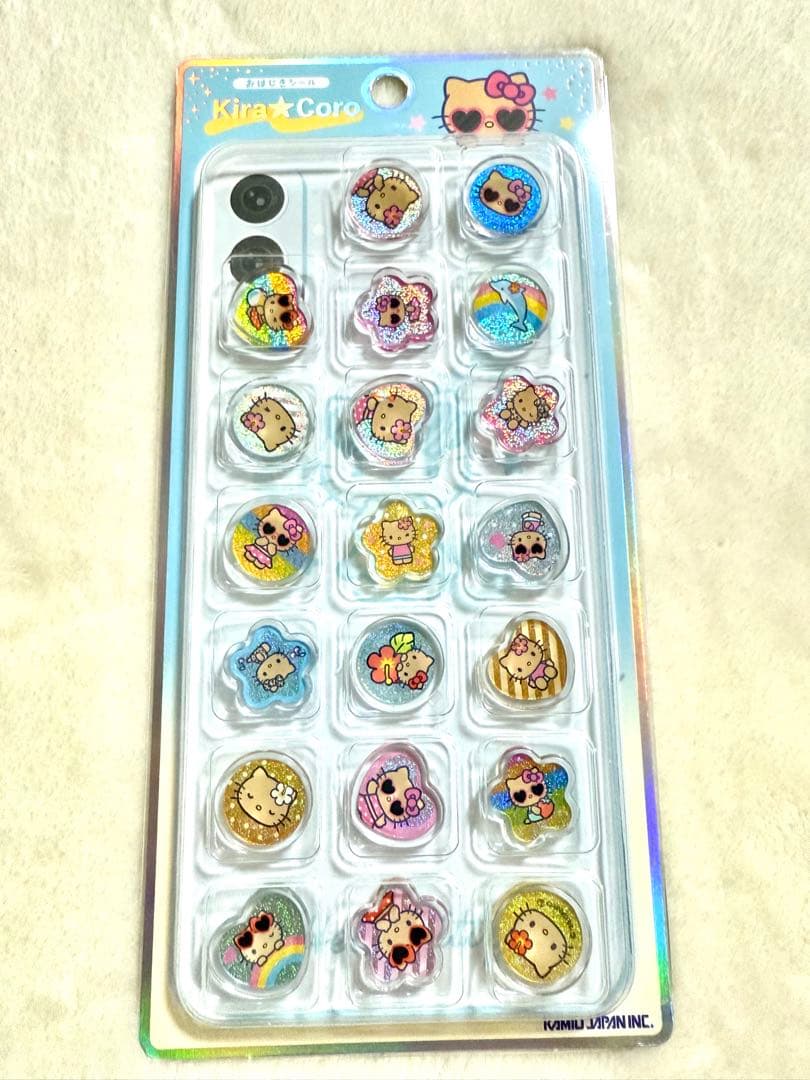 ボンボンドロップシール　おはじきシール　キラキラシール　サンリオ　ハローキティ