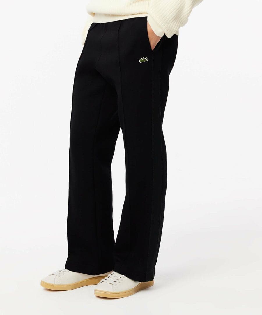 【LACOSTE】サイドテーピングスウェットトラックパンツ ブラック　Lサイズ