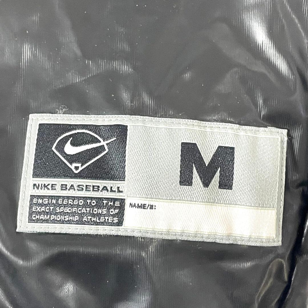 NIKE ナイロンエナメルプルオーバーシャツ 刺繍ロゴ 野球ピステ 黒 M