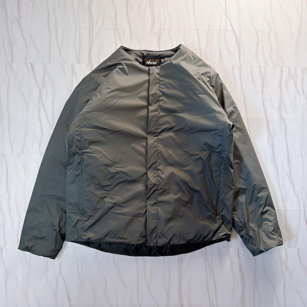 《美品》ナンガ×アーバンリサーチ別注 ダウンジャケット ノーカラー グレー S