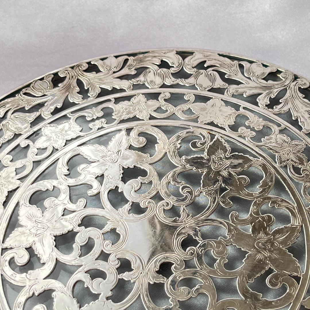 【WEBSTER】【純銀/ガラス】のティーセンター 20cm！スターリング