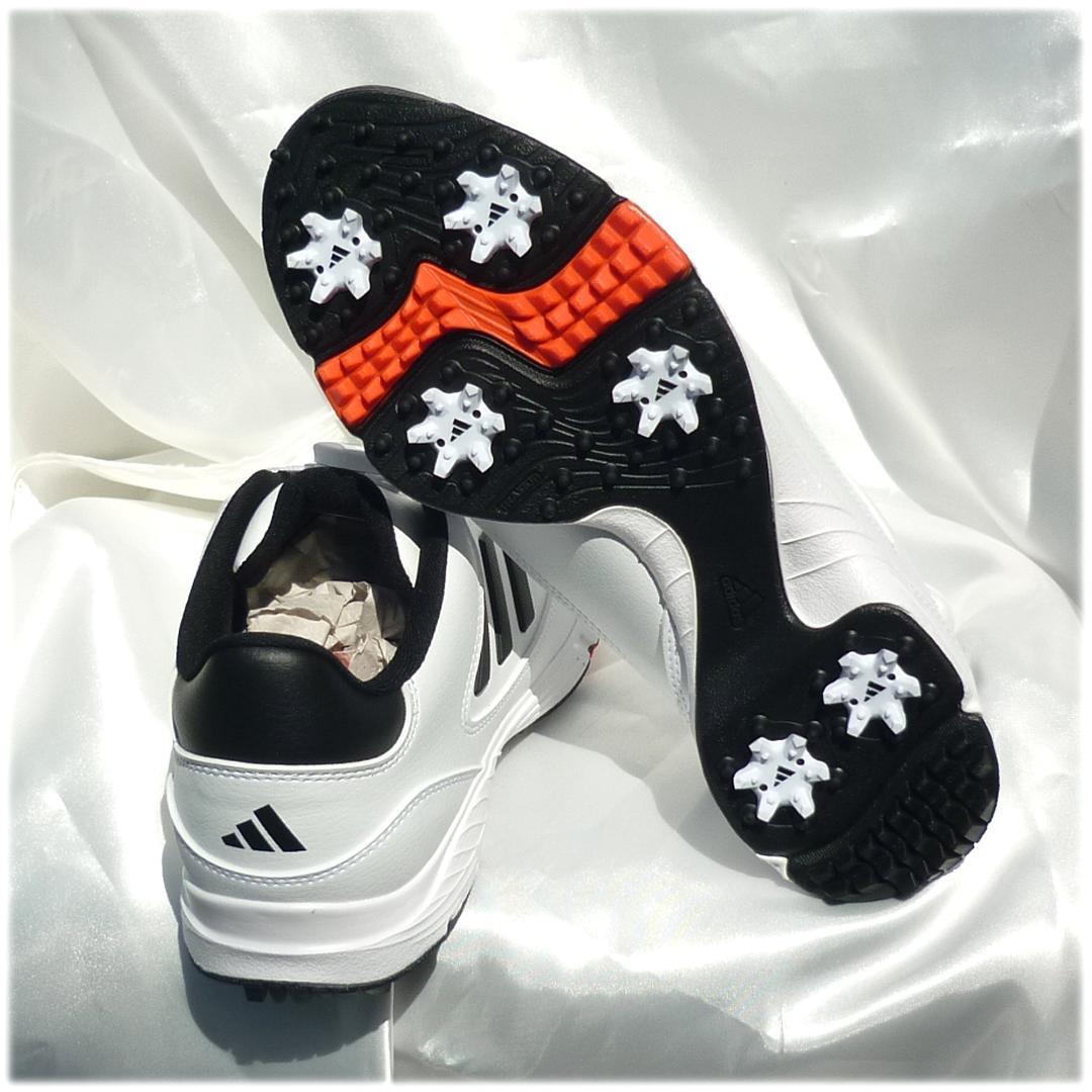 新品27.5cmアディダスゴルフシューズ白BOA 24ダイヤル式 ソフトスパイク