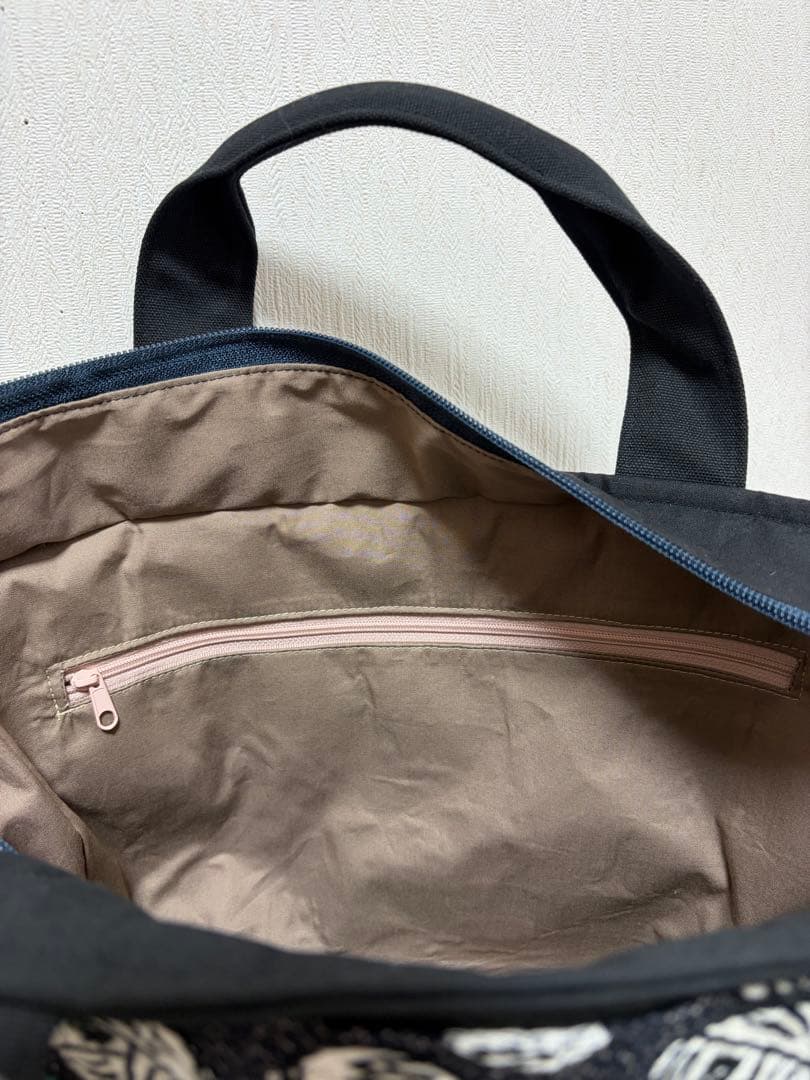 ミナペルホネン＊パッチギャザポケファスナートートLL✂️ハンドメイド