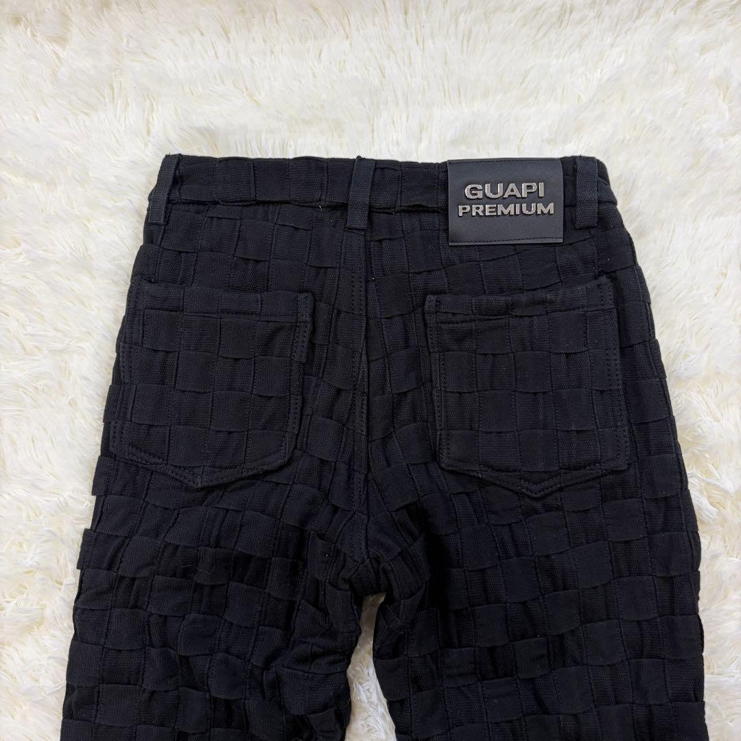 【極美品】GUAPI オプシディアン ブレイデッドパンツ フレア タグ付 30黒