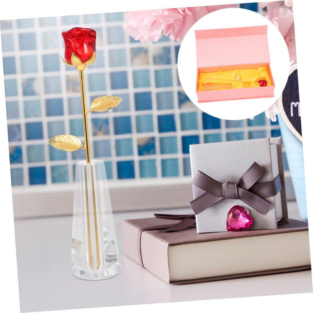 Hoement 1 セット 母の日ギフト ローズクリスタル クリスタルローズ