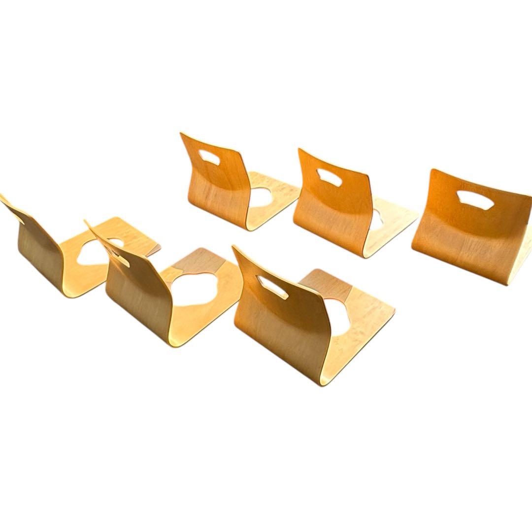 不二貿易　木製 座椅子 6脚セット 天然木 曲木 和モダン