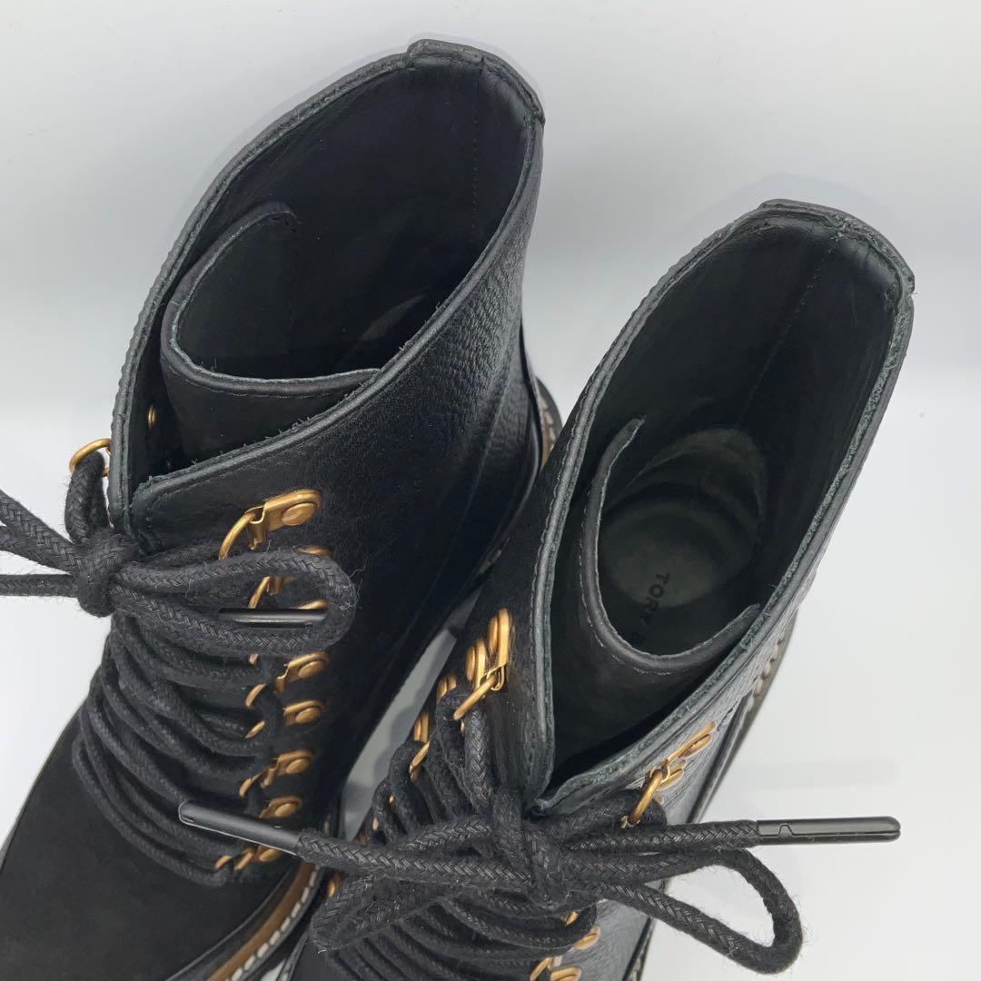 か*丸様 未使用に近い●箱付 トリーバーチ ショートブーツ サイズ7.5 ブラッ