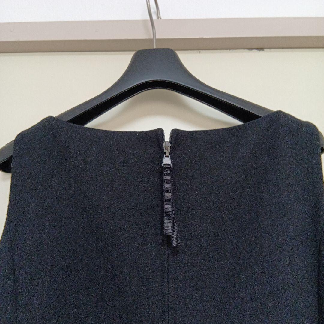 FOXEY 黒 ノースリーブ ひざ丈ワンピース