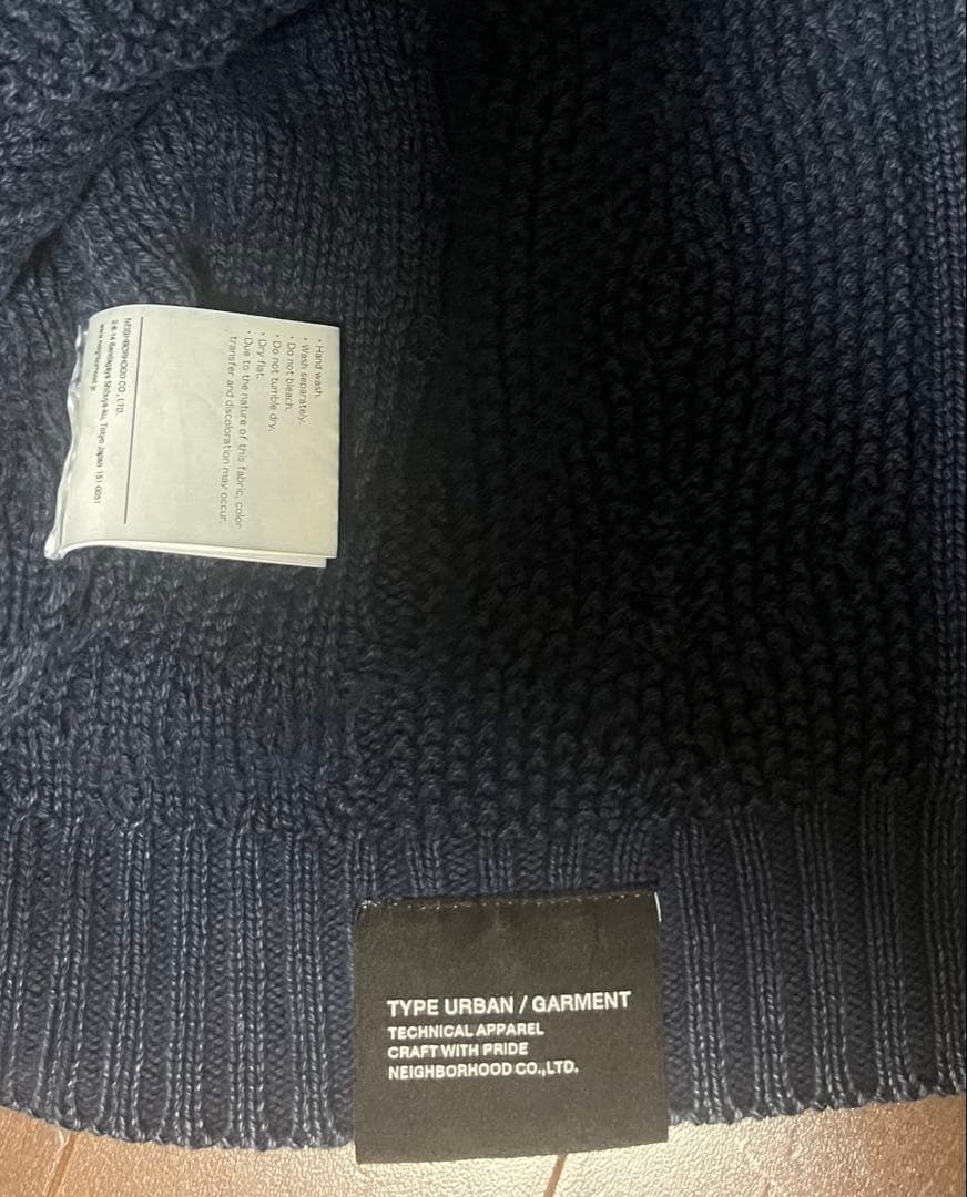 NEIGHBORHOOD CREWNECK CABLE SWEATERブルーM