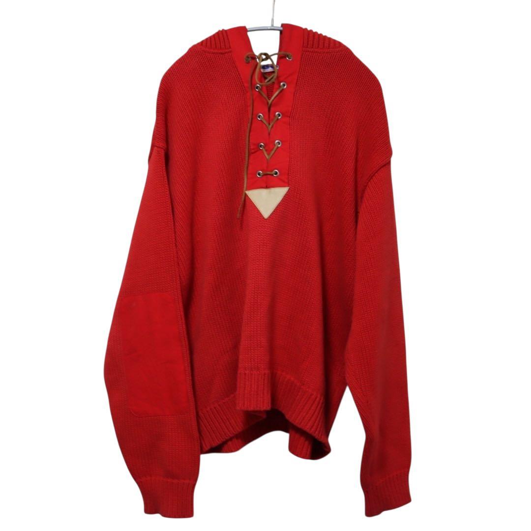 N-428 グッドイナフ　当時物　ニットパーカー　レッド　Lサイズ　希少
