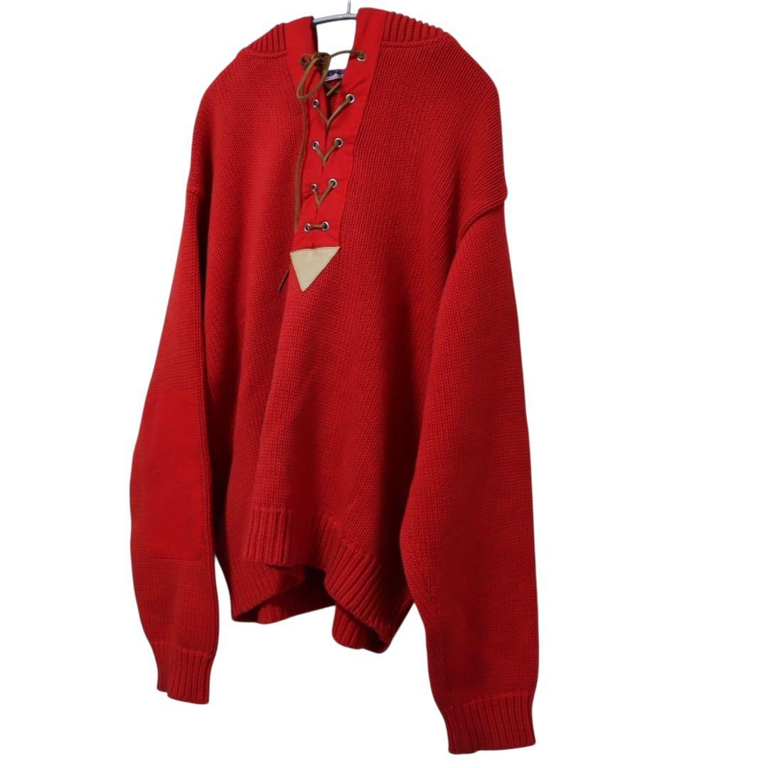 N-428 グッドイナフ　当時物　ニットパーカー　レッド　Lサイズ　希少