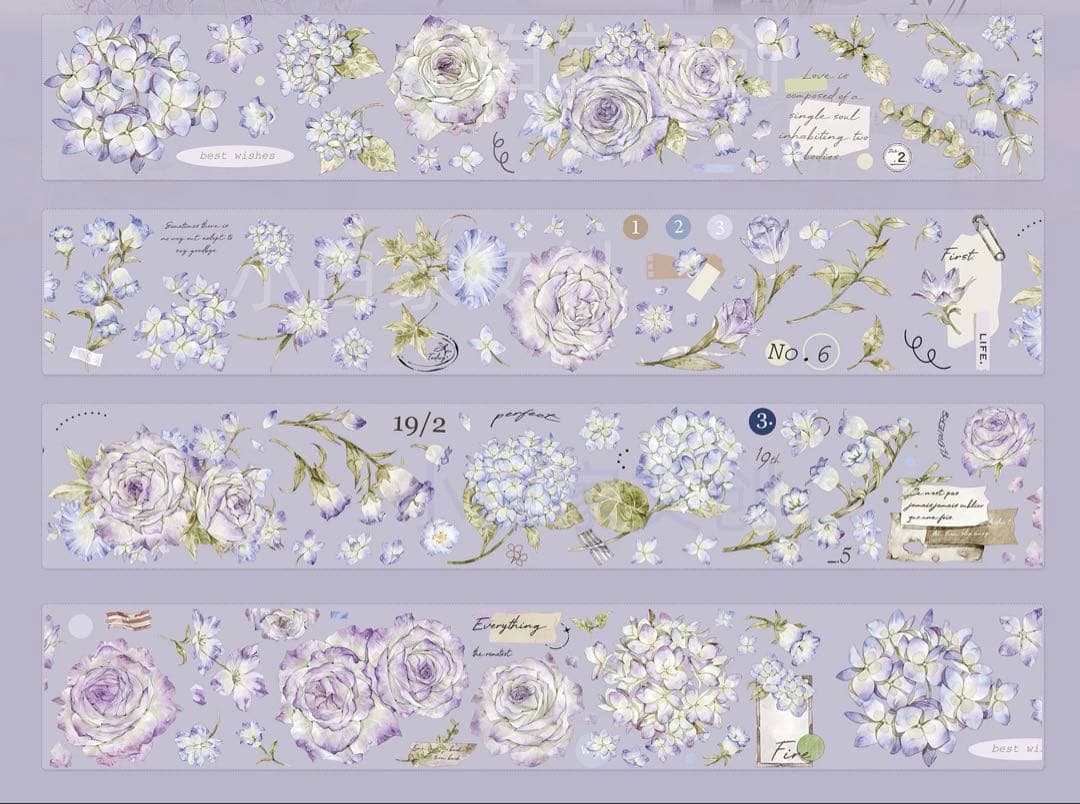 ⭐️SALE⭐️小白家文創《幻紫》海外マスキングテープ　マステ 【2207】