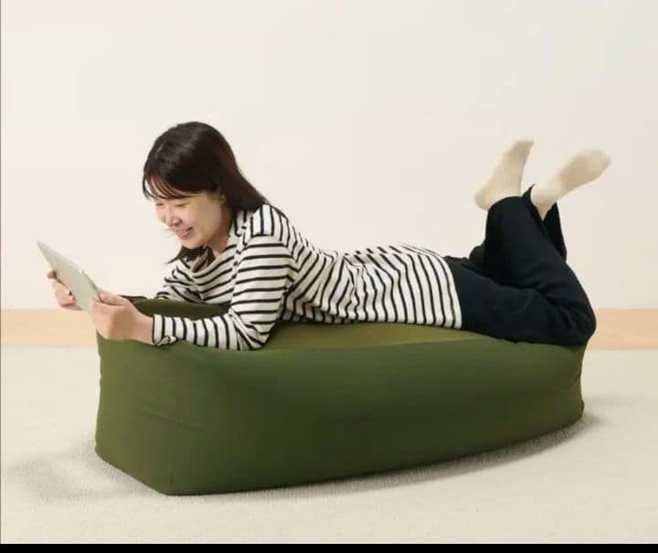 無印良品 人をダメにする ビーズソファ 長方形 カーキ