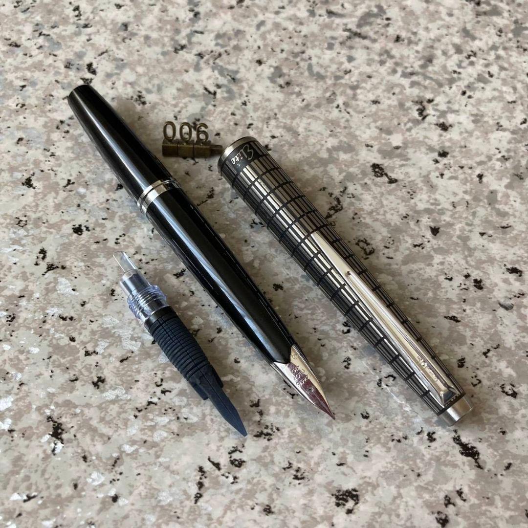 #006 オーバーホール済み 万年筆 PILOT 半格子 エリート 14k
