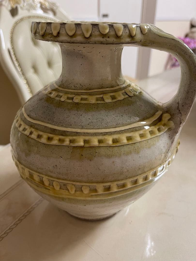 船木研兒　白釉手付壺　花瓶　水差し