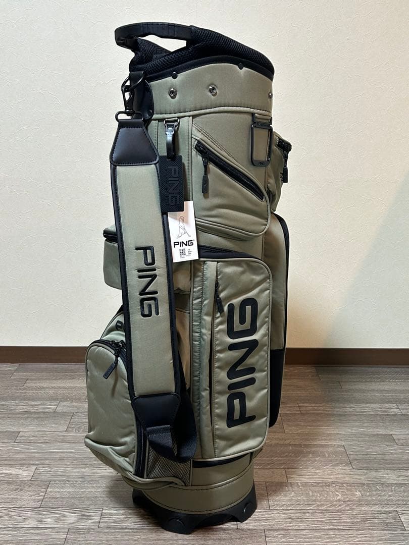 PING 自立式キャディバッグ　未使用品　10ポケットで収納力抜群！カーキ