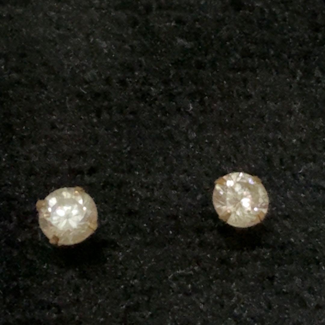 K18 ピアス片耳 刻印あり3点セット ダイヤ キュービックジルコニア