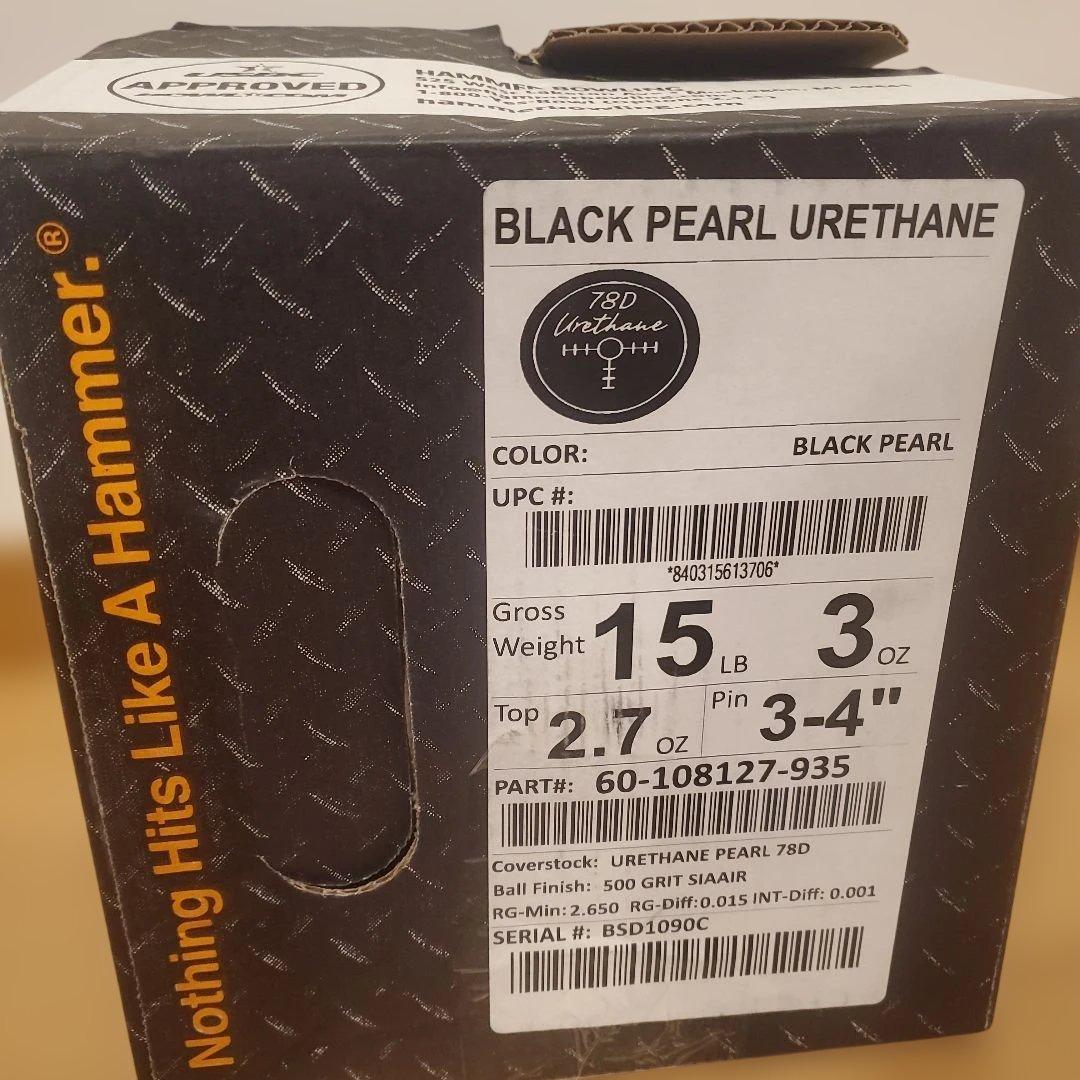 HAMMER ブラックパールウレタン78dボウリングボール15ポンド