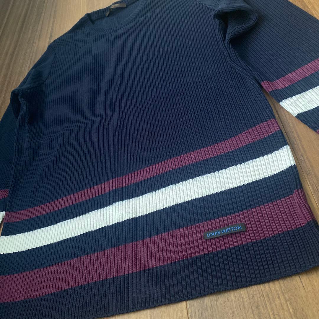 美品　VUITTON メンズ　ニット　セーター　L ネイビー