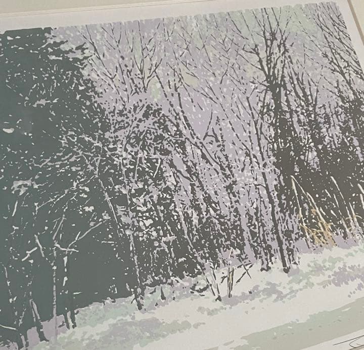 世界に愛された版画家☆本間武男　「雪の晴れ間」