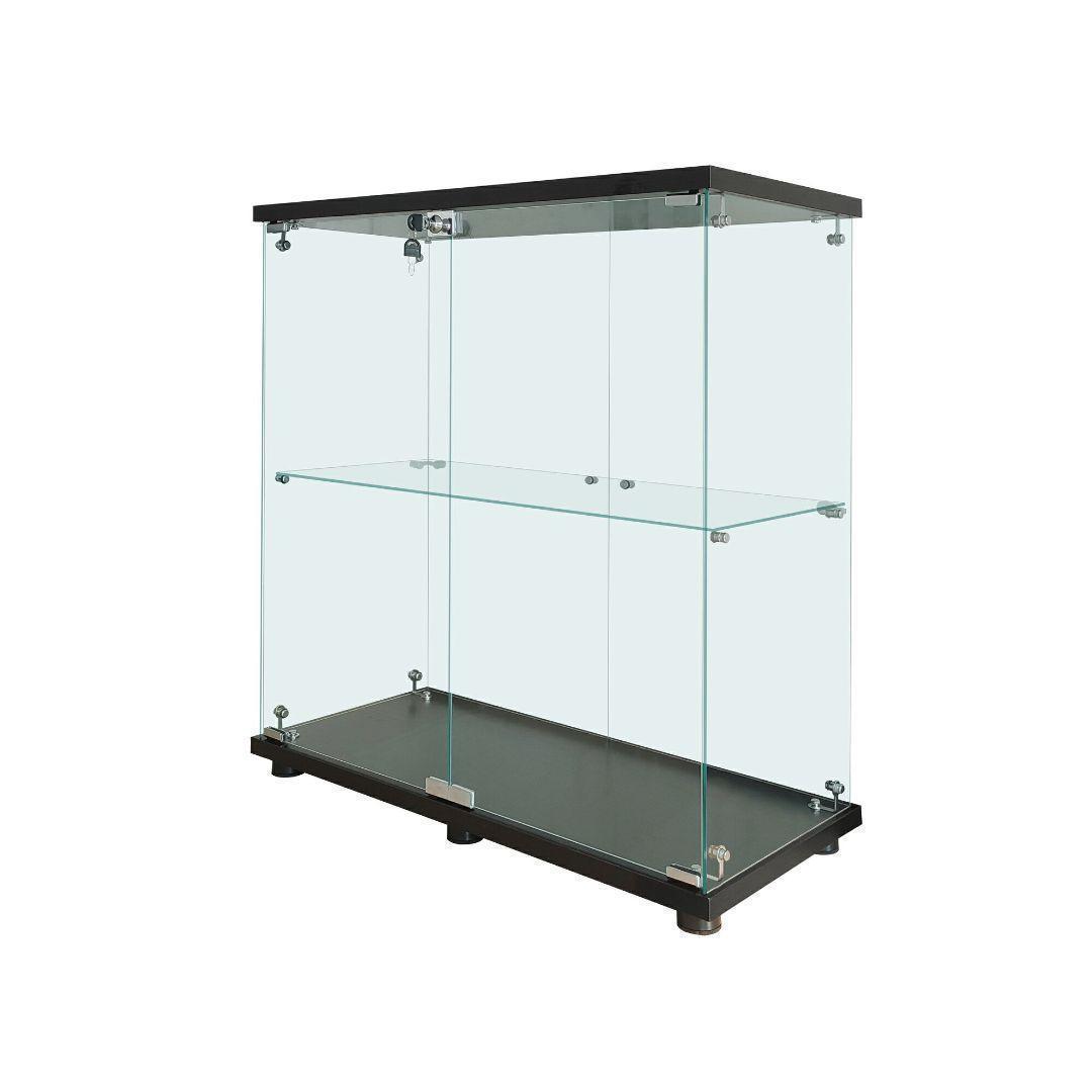 ガラスケース 2段両扉 コレクション フィギュア 棚 ショーケース 黒 1998