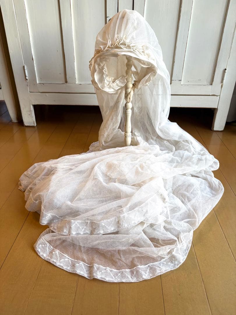 フランスアンティーク　セカンドコミュニオン　ヴェール　ボネ　初聖体拝領　ロザリオ