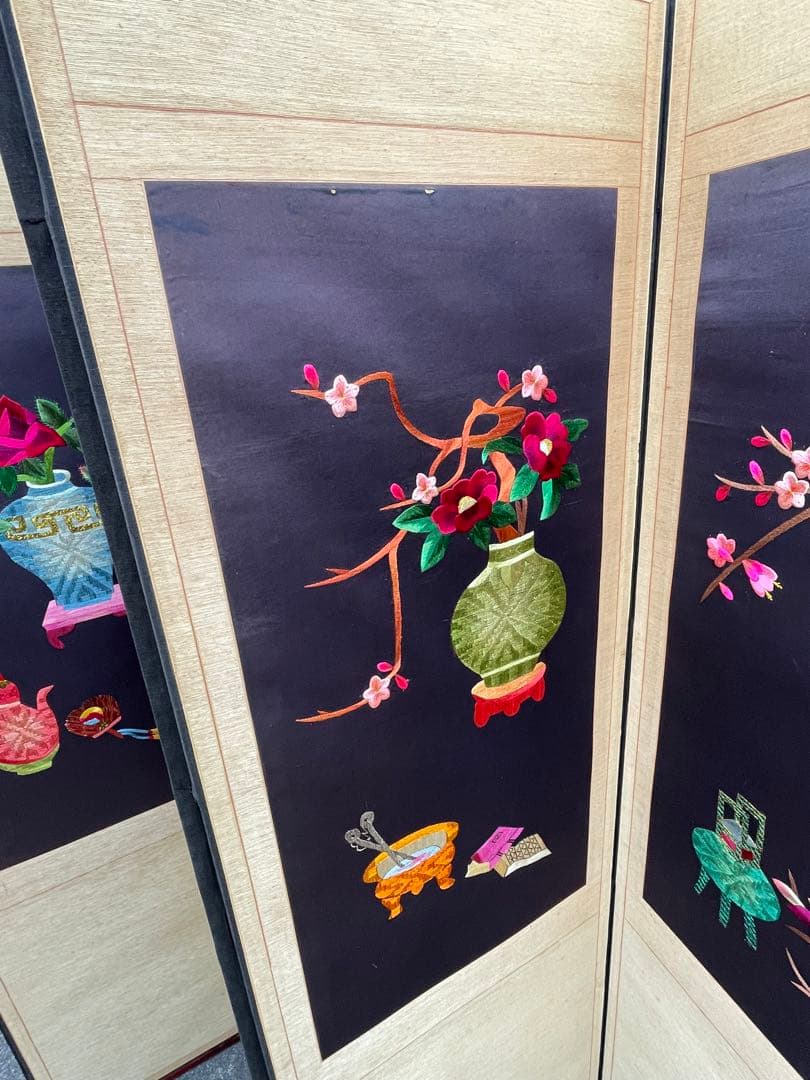 稀少/旧家/時代物/当時物/古美術/屏風/紙本/8曲/古民家/①