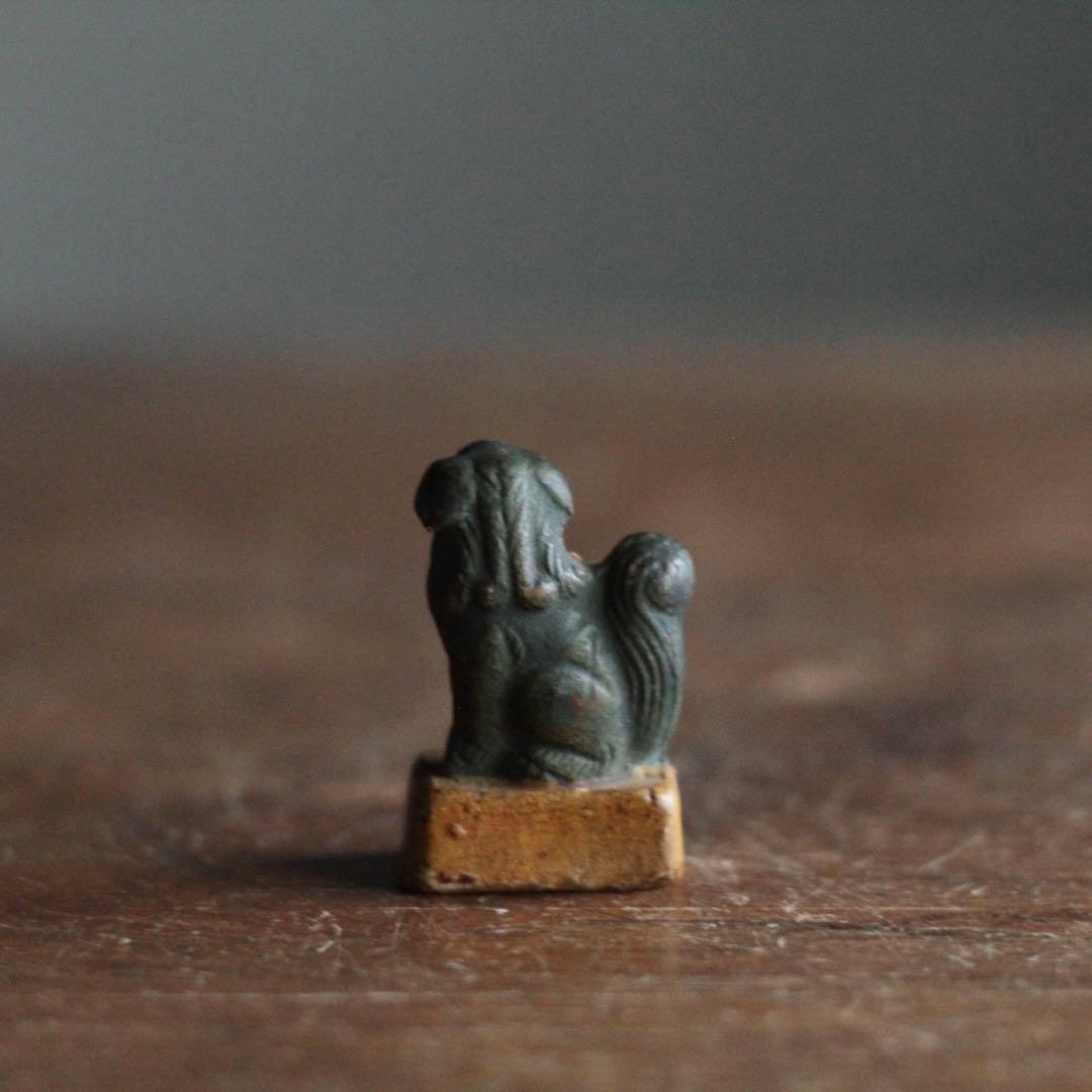 土人形 小さな 獅子 古道具 民芸 アンティーク オブジェ