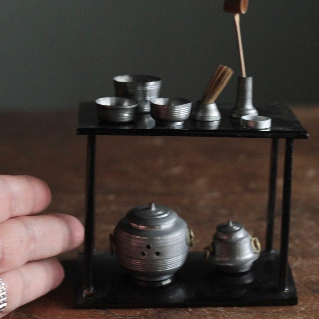 雛道具 ミニチュア 茶器 錫製 古道具 アンティーク