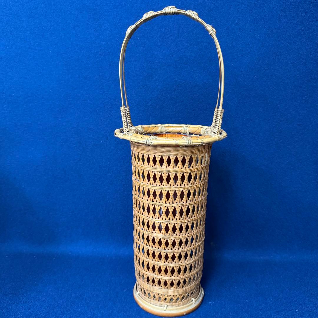 巧芳斎 籠 花入 華道具 在銘 時代 古玩 当時物 旧家 蔵出 骨董品