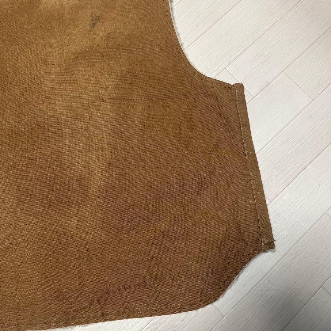 80s Carhartt ダック地ベスト 裏ボア 2XL