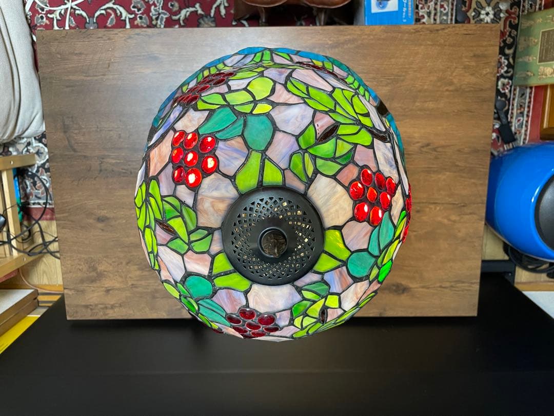 ヴィンテージ　ステンドグラステーブルスタンド　テーブルランプ　葡萄(大)88cm