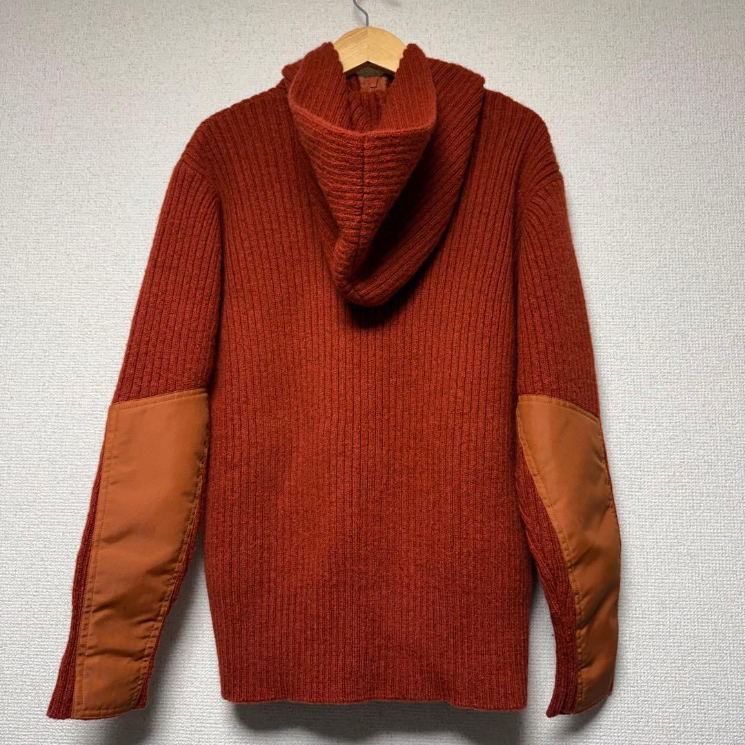 トップス FINAL  nylon switching knit hoodie