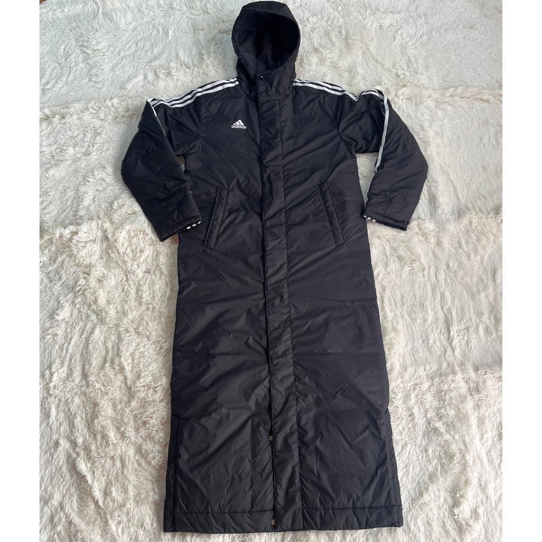 定価1.5万★新品 アディダス ベンチコート 黒 S サッカー観戦