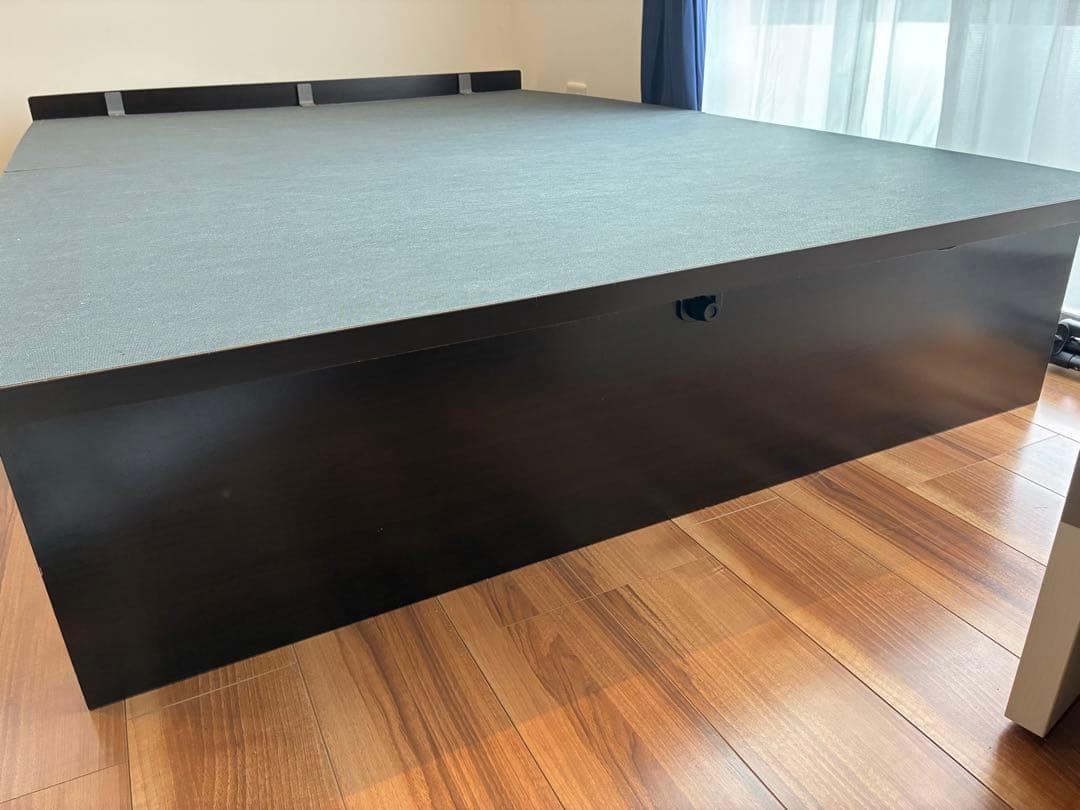 ニトリ　ダブルベッド　跳ね上げ式　ブラウン　マットレスなし