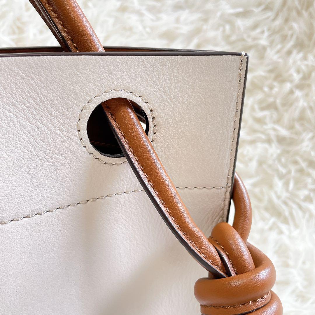 美品✨オルセット CORDAバケットバッグ ノット　牛革　巾着袋付き　バイカラー