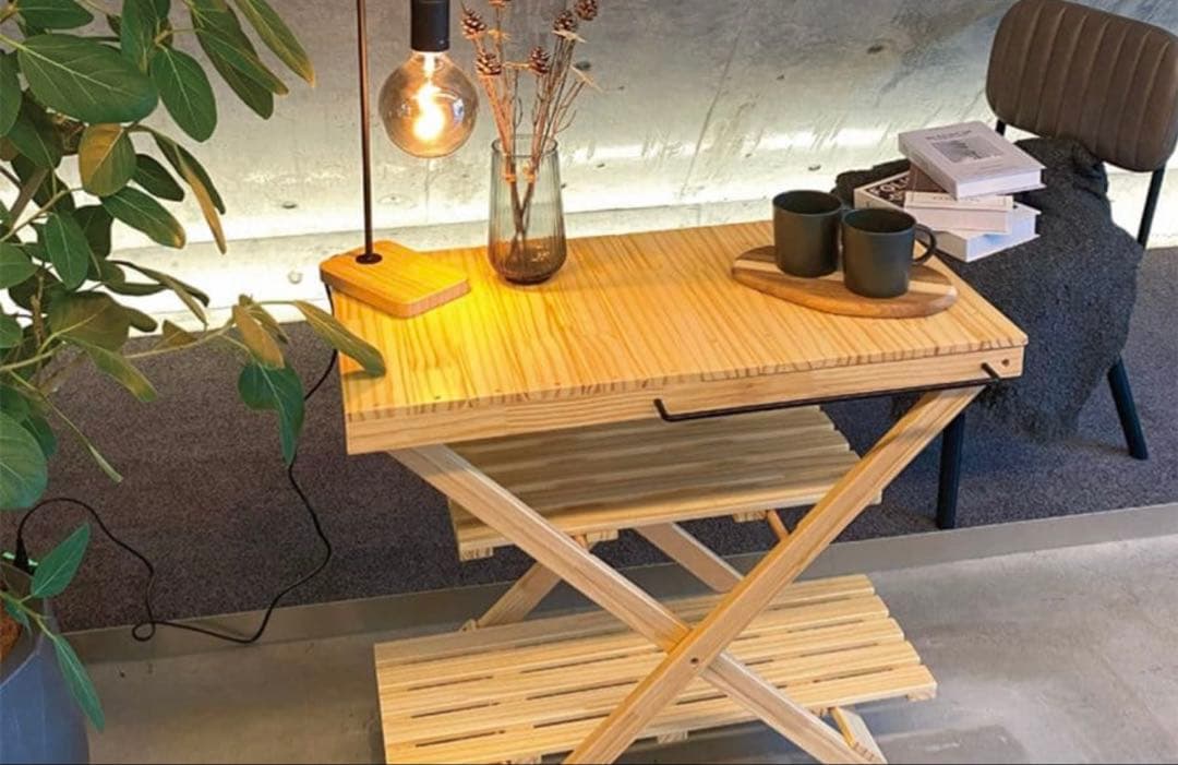 VALVE アウトドア 木製折りたたみテーブル 収納バッグ付