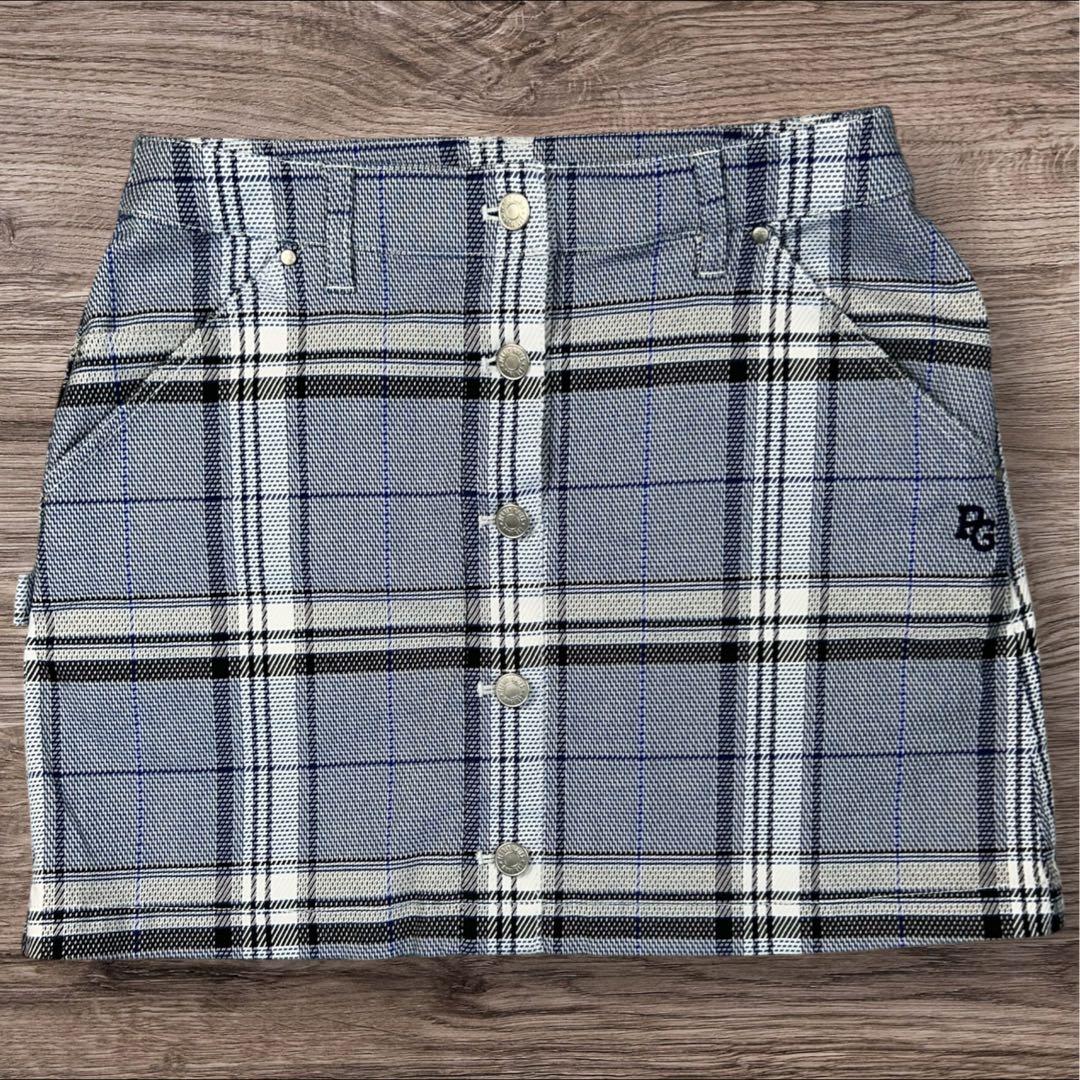 【セットアップ】パーリーゲイツ 鹿の子ポロシャツ & チェック柄ミニスカート 1