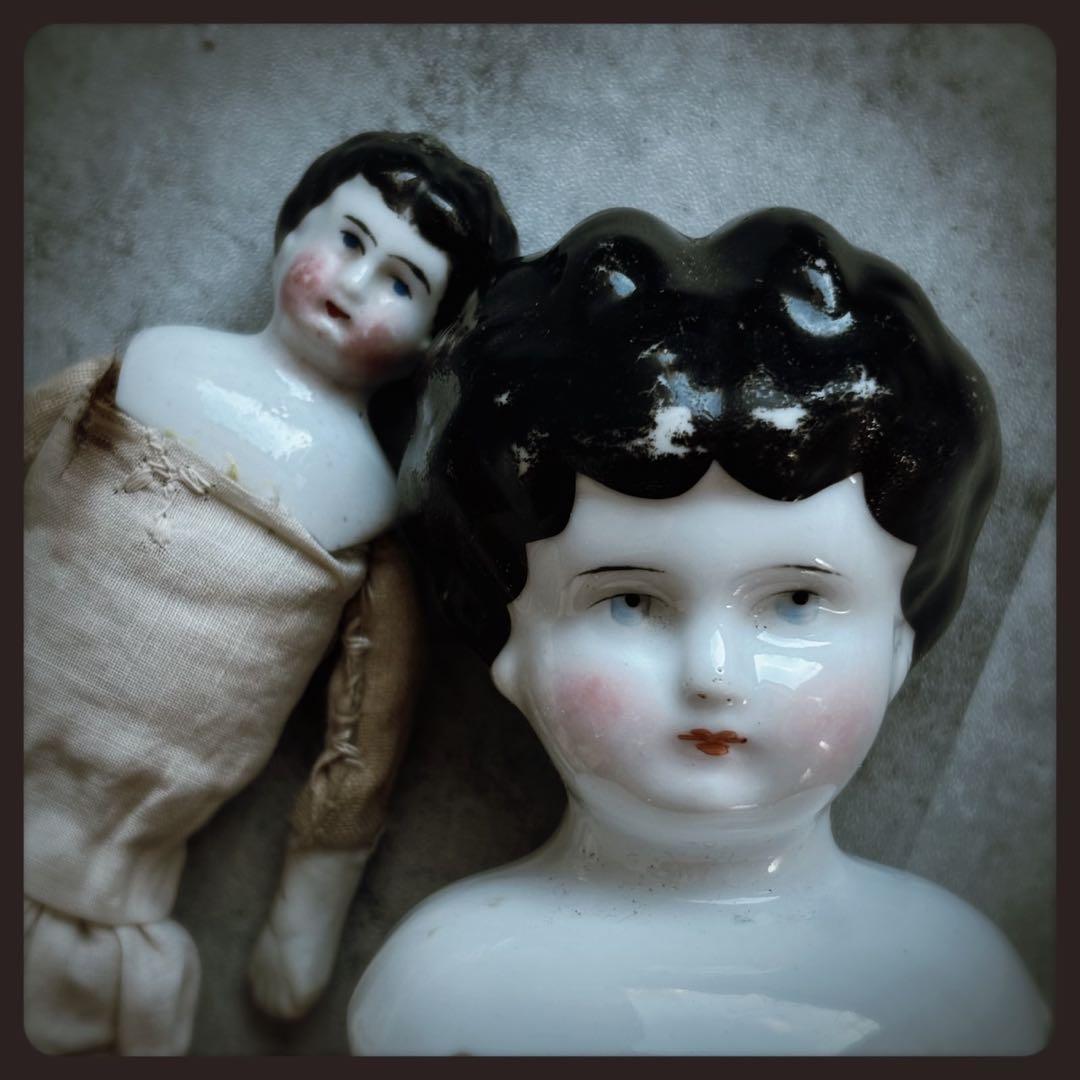 アンティーク　 ジャンクドロワーセット　チャイナヘッドドール　etc