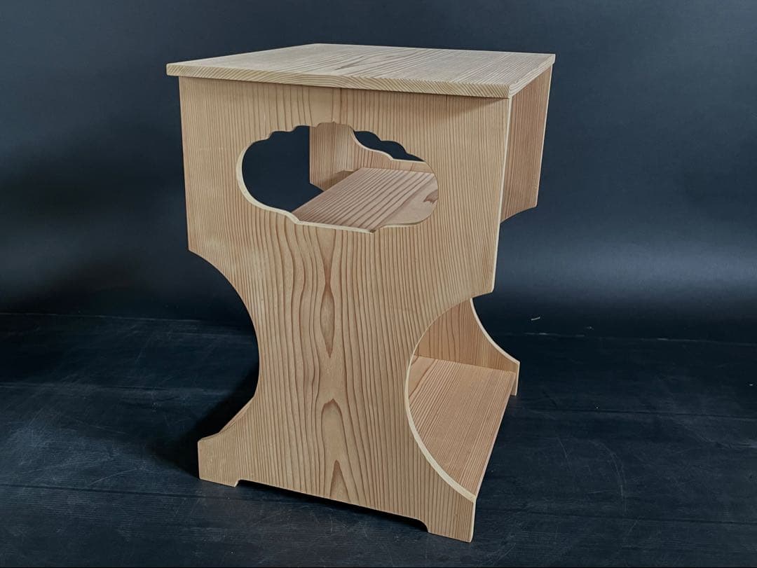 【美品】「母」裏千家 玄々斎好 杉棚 玄々棚 紙箱 茶道具 （121F①）