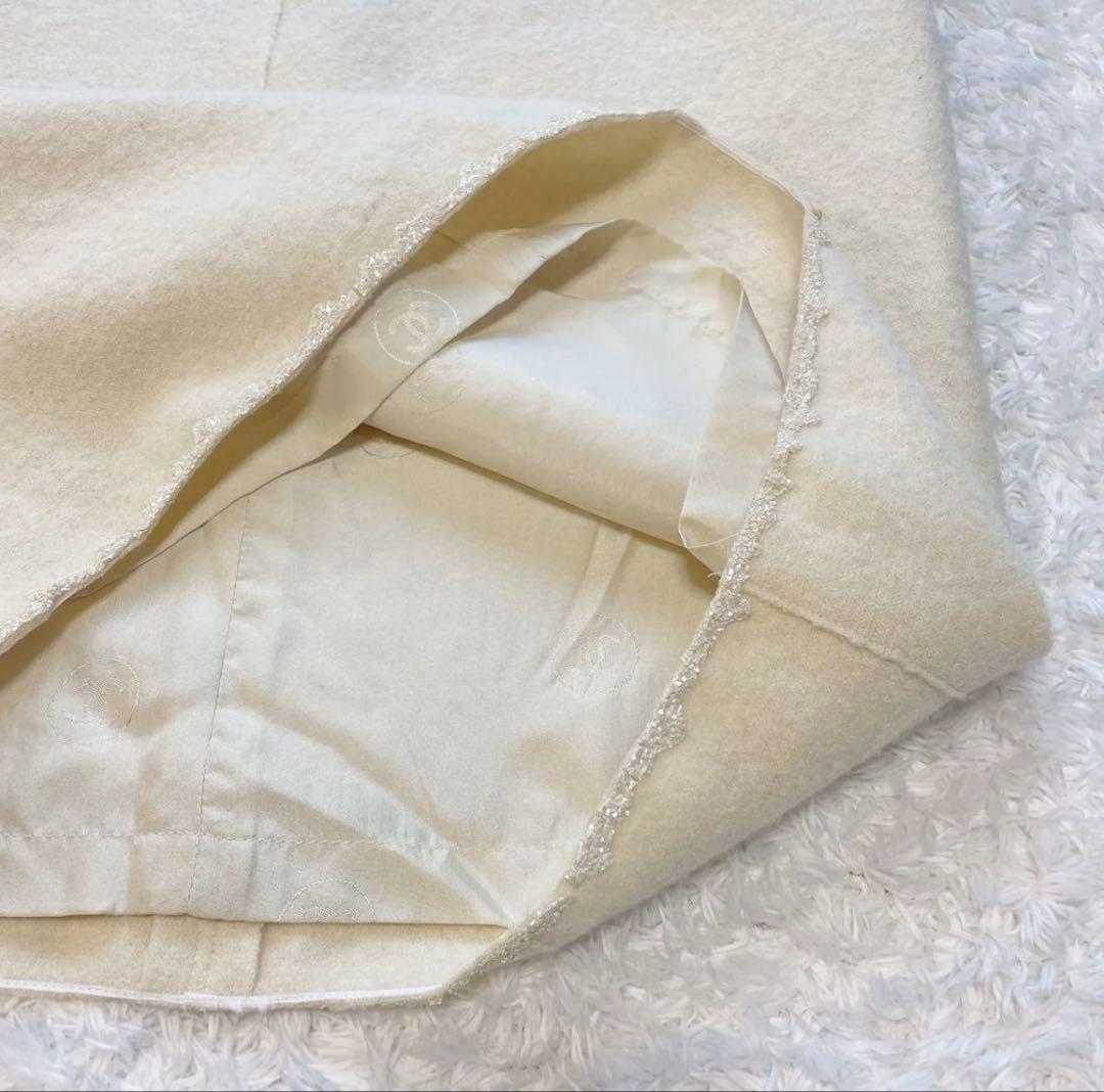 美品◆CHANEL◆ココマーク裏地　ワンピース　アイボリー