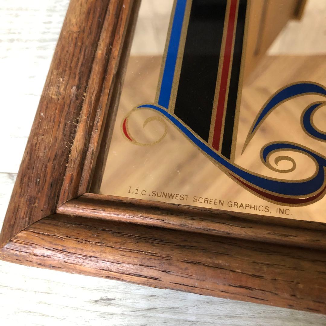 アメリカUSAビンテージペプシコーラ木枠フレームパブミラーバーサイン鏡40cm