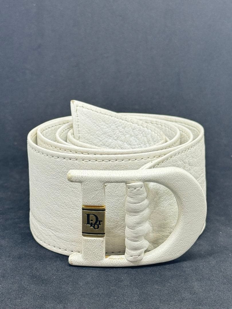Diorディオール サッシュベルト レザー ホワイト フリーサイズ