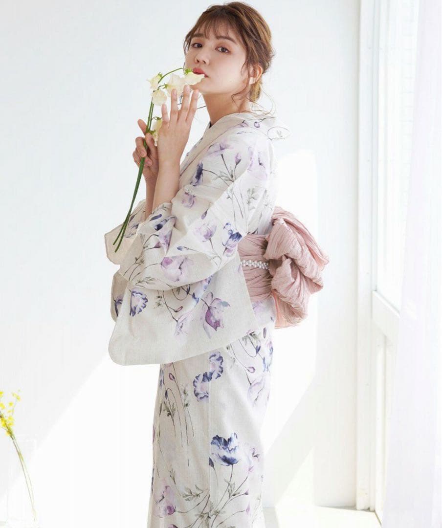 涼風の水彩ひなげし　dita 浴衣